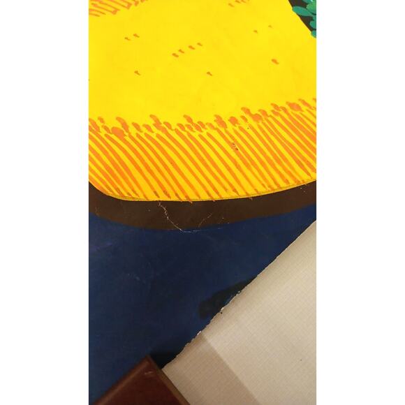 Chinese Folk Art Painting Gouache Farmer Great Harvest FarmHouse Decor 31x21.5" - Picture 8 of 14